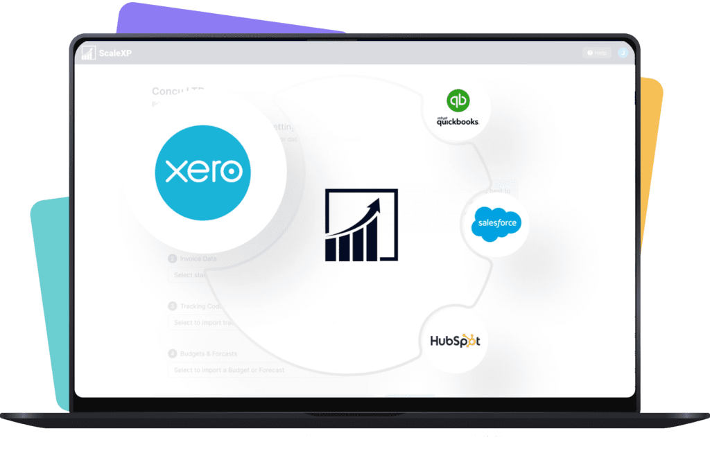 Laptop showing how Xero integrates with ScaleXP.
